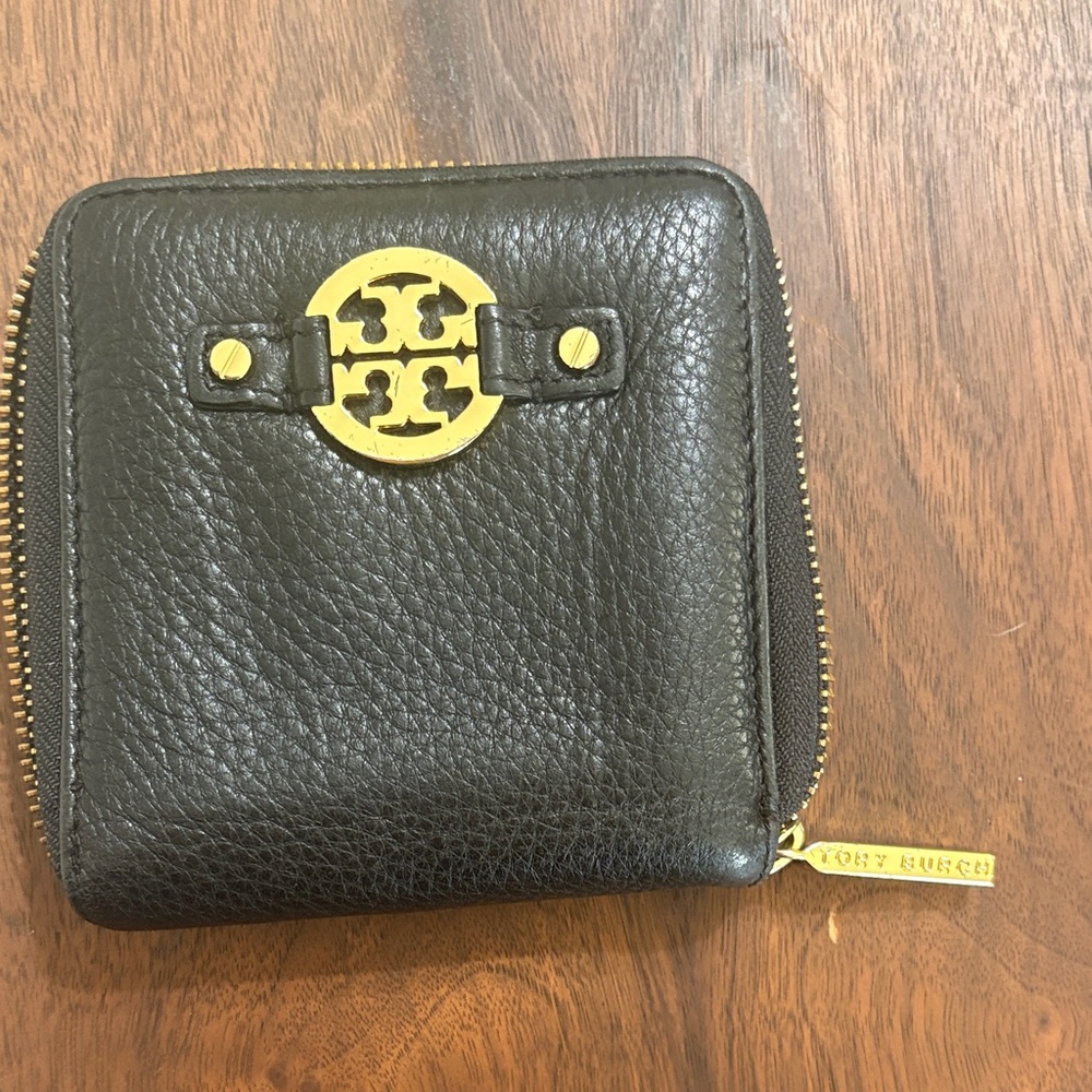 Tory Burch Black Wallet with Gold Accents